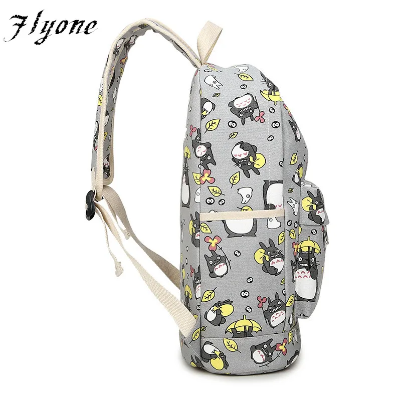 Flyone Для женщин Тоторо рюкзак девушки рюкзаки 3D печать путешествия softback Mochila школа