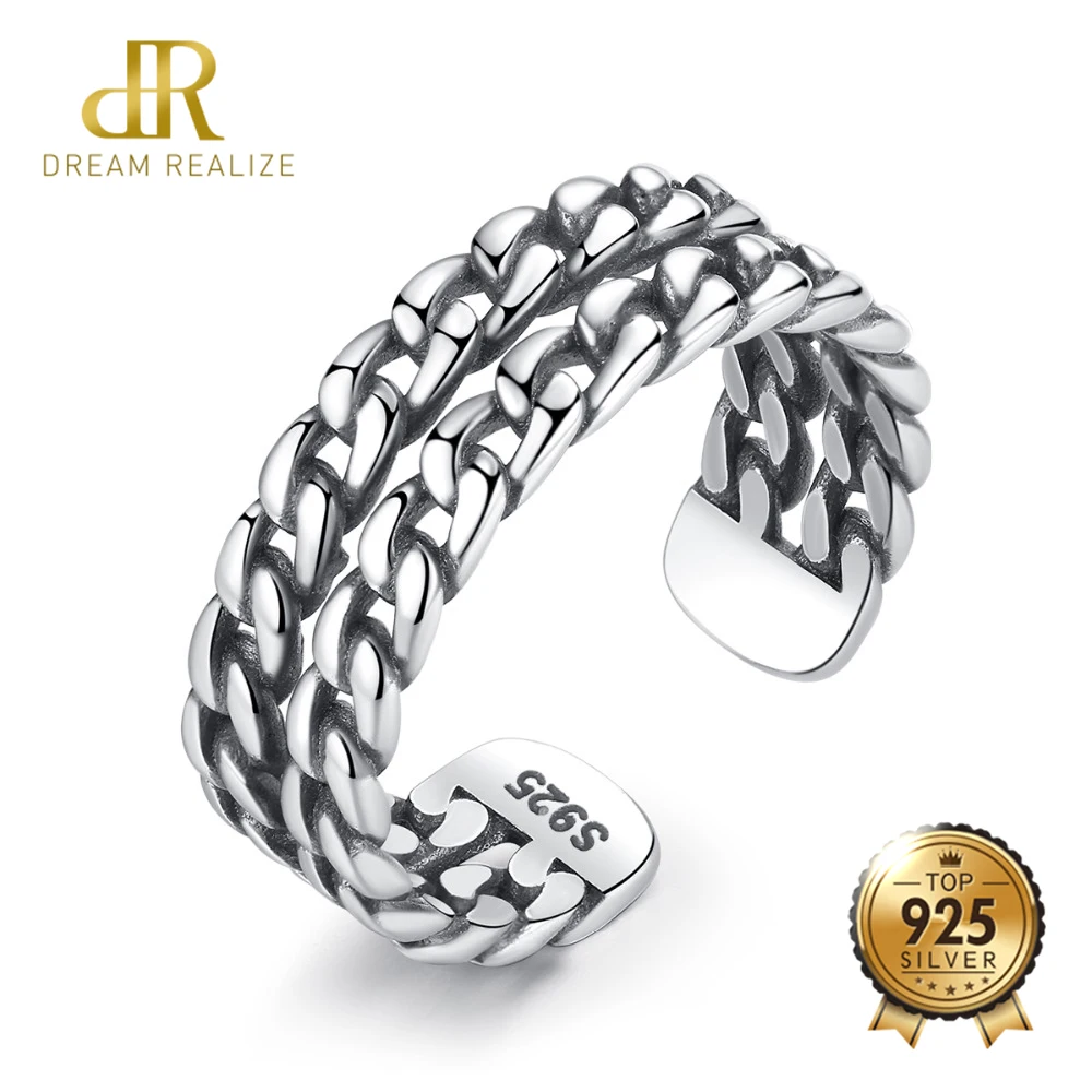 Женские открытые кольца DR Authentic из стерлингового серебра 925 пробы с двойной