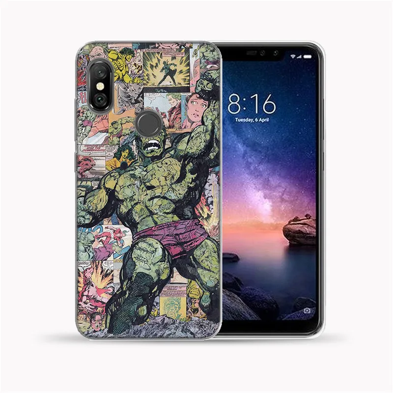 Для Xiaomi mi A1 A2 8 Lite 9 Pocophone F1 5X 6X крышка Капитан Америка, Железный человек, мягкий TPU чехол для Red mi 5 5A 6 Note 4 4X5 6 7 Pro