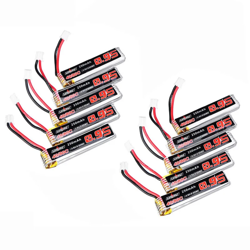 5/10 шт. URUAV 3,8 V 250 мА/ч, 40C/80C 1S Lipo Батарея Перезаряжаемые W/PH2.0 разъем для US65 UK65 QX65 URUAV UR65 - Цвет: 10PCS