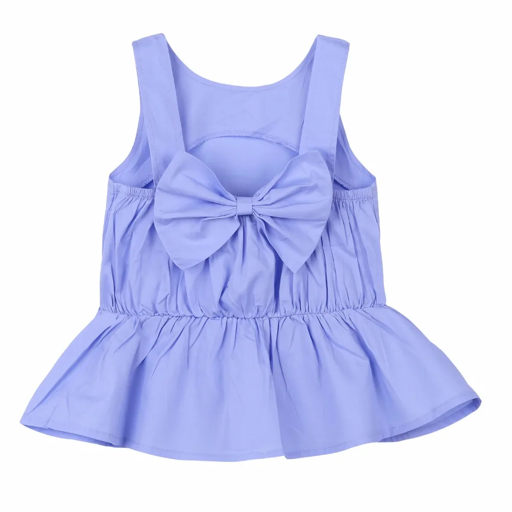 HE Hello Enjoy/Летняя одежда для маленьких девочек топ без рукавов с открытой спиной и