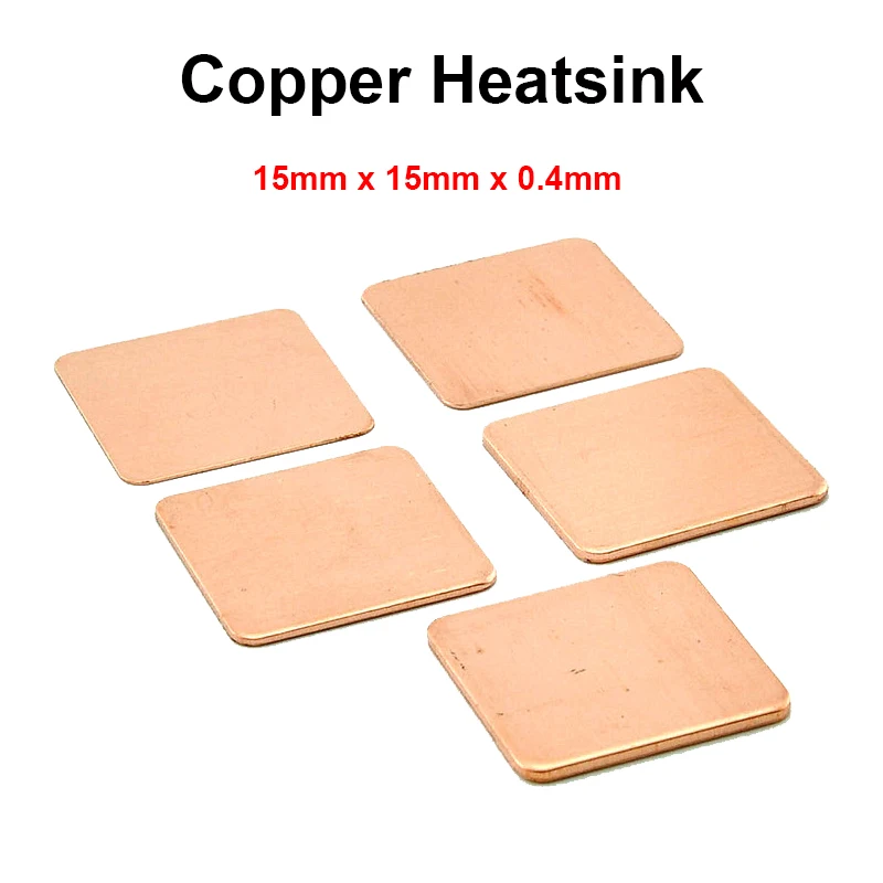 10pcs/lot 15x15x0.4mm DIY Copper Shim Heatsink thermal Pad Cooling for Laptop BGA CPU VGA Chip RAM IC Cooler Heat sink