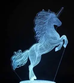 Подарок единорога детский ночник на Рождество 3D ночник лошадь подарки светодиодные иллюзии лампы подарки на день рождения для девочек домашний декор - Испускаемый цвет: style 5