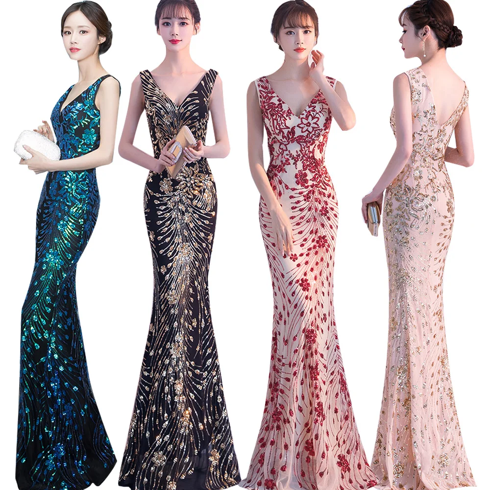 Роскошное женское Элегантное Длинное Вечернее Платье макси с бусинами и