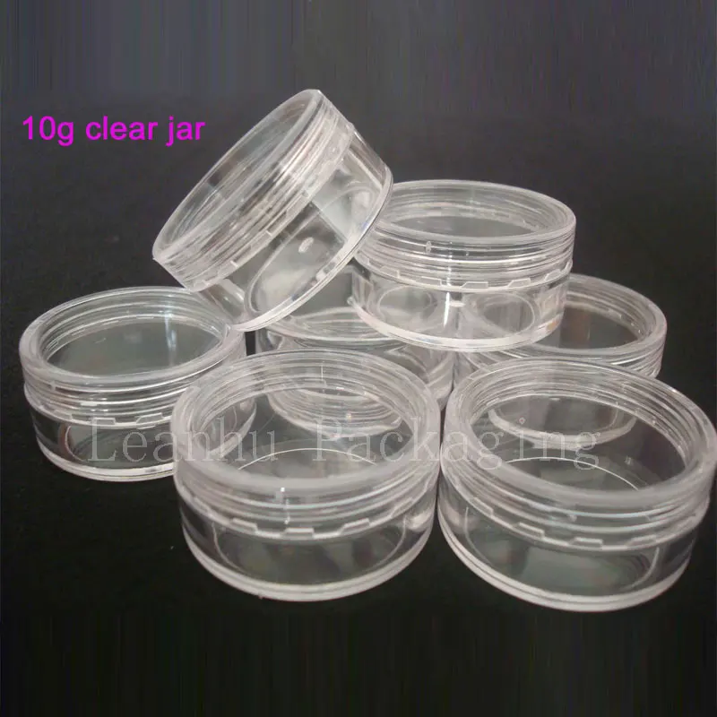 10g X 100 Empty Small Plastic Cosmetic Bottle Jars Container Transparent For Storage Clear Cream Tin Pot For Skin Cream Nail Art