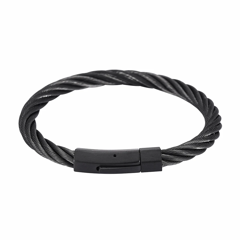 Эластичный магнитный открывающийся витой кабельный Браслет манжета для женщин и