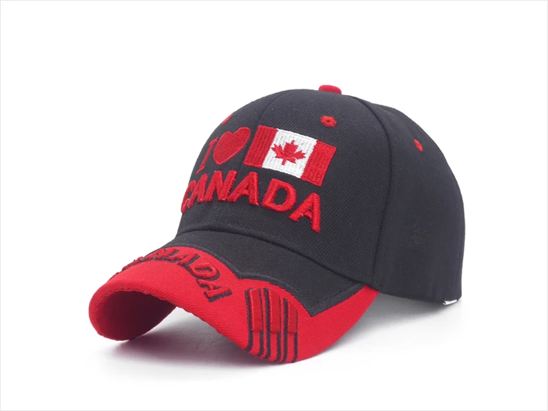 Я люблю Канаду вышивка женская бейсболка флаг Канады Шляпа Snapback Регулируемая Мужская Casquette Gorras