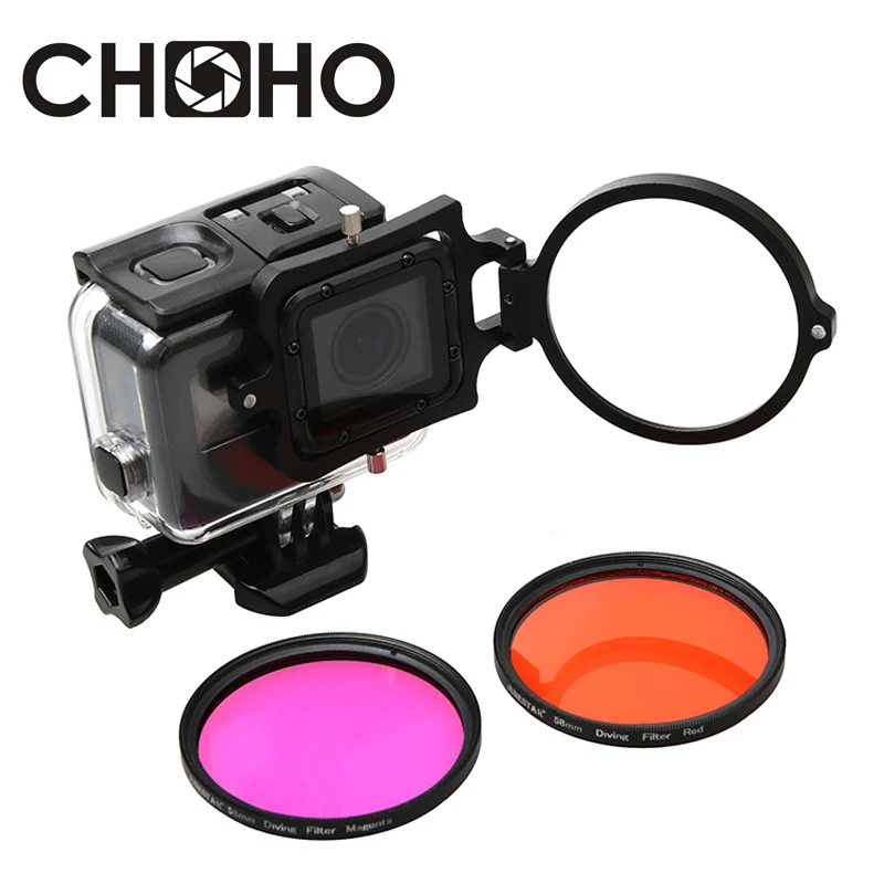 

Underwater Waterproof Case Diving Dive Filter Red Purple Housing Lente Filtors Sets for Gopro Hero 5 6 7 BLACK Accessorie
