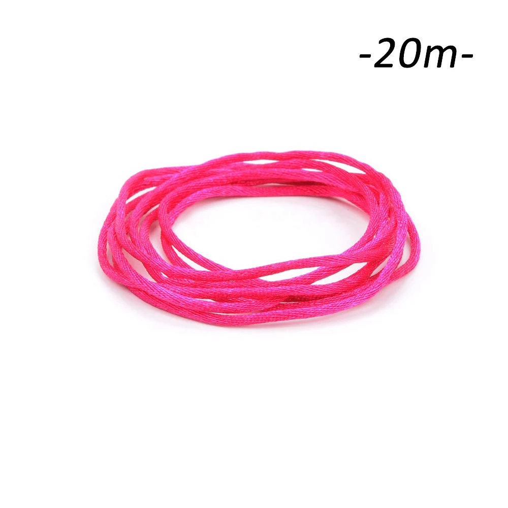 violet red 20 м/лот, нейлоновый шнур для прорезывания зубов, ожерелье, для изготовления сатиновых шнуров, соска, зажим, цепочка, аксессуар, веревка, игрушка для прорезывания зубов, сделай сам - Цвет: violet red