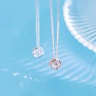 Ожерелье из серебра 100% пробы с фианитами цвета розового золота