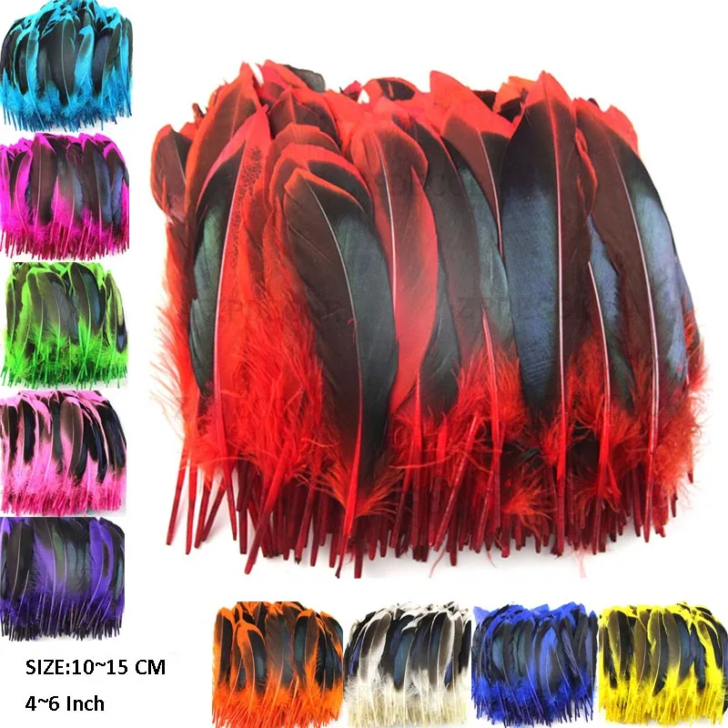 Натуральный высококачественный дикий утиные перья 4 6/ на стопу длиной от 10 до 15 см