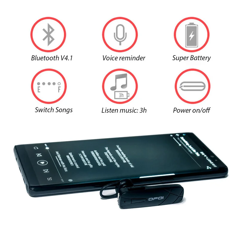 DFOI Bluetooth наушники CSR V4.1 беспроводные для телефона iPhone Беспроводная Спортивная