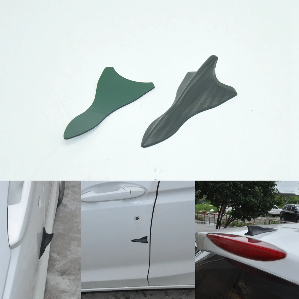 JK Carbon Fiber Style Car Accessories Door Edge Guards Trim Molding Protection 3D Strip Scratch Protector Shark Fin Sticker | Автомобили и