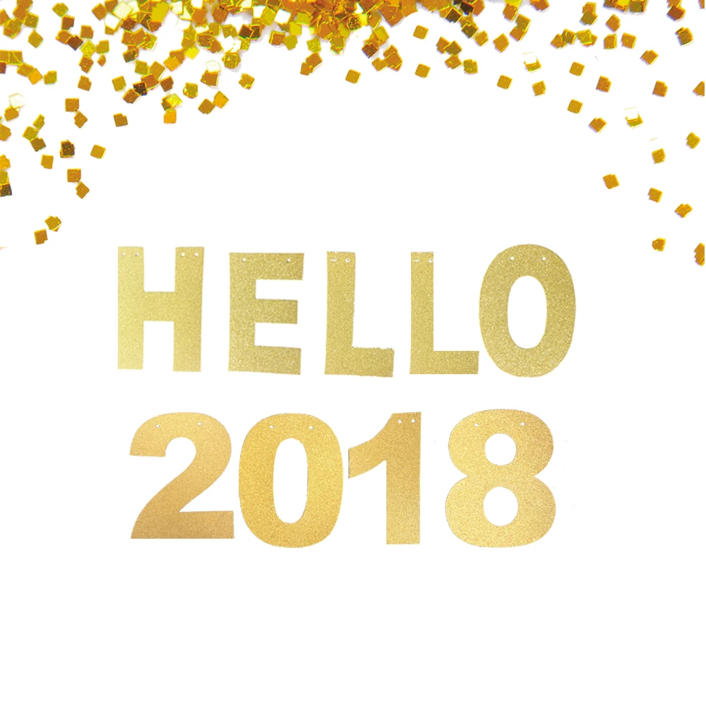 

2018 новогодний баннер, Новогоднее украшение, новогодний праздничный баннер Hello 2018, золотые Искусства