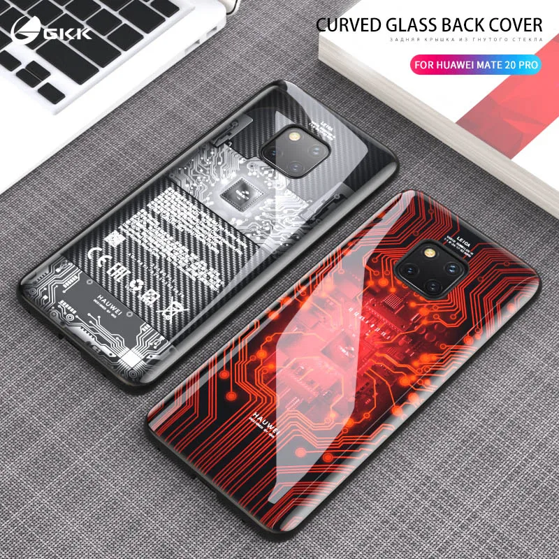 Роскошный чехол GKK для Huawei mate 20 Pro с полной защитой закаленное стекло мягкий край