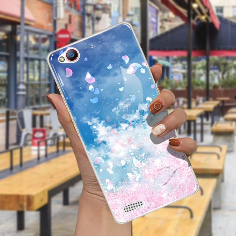 Gumei Silicone Phone Case For ZTE Nubia MY Prague NX513J Back Cover Fashion Blue Sky Cartoon Soft TPU Bag Dusk Print |