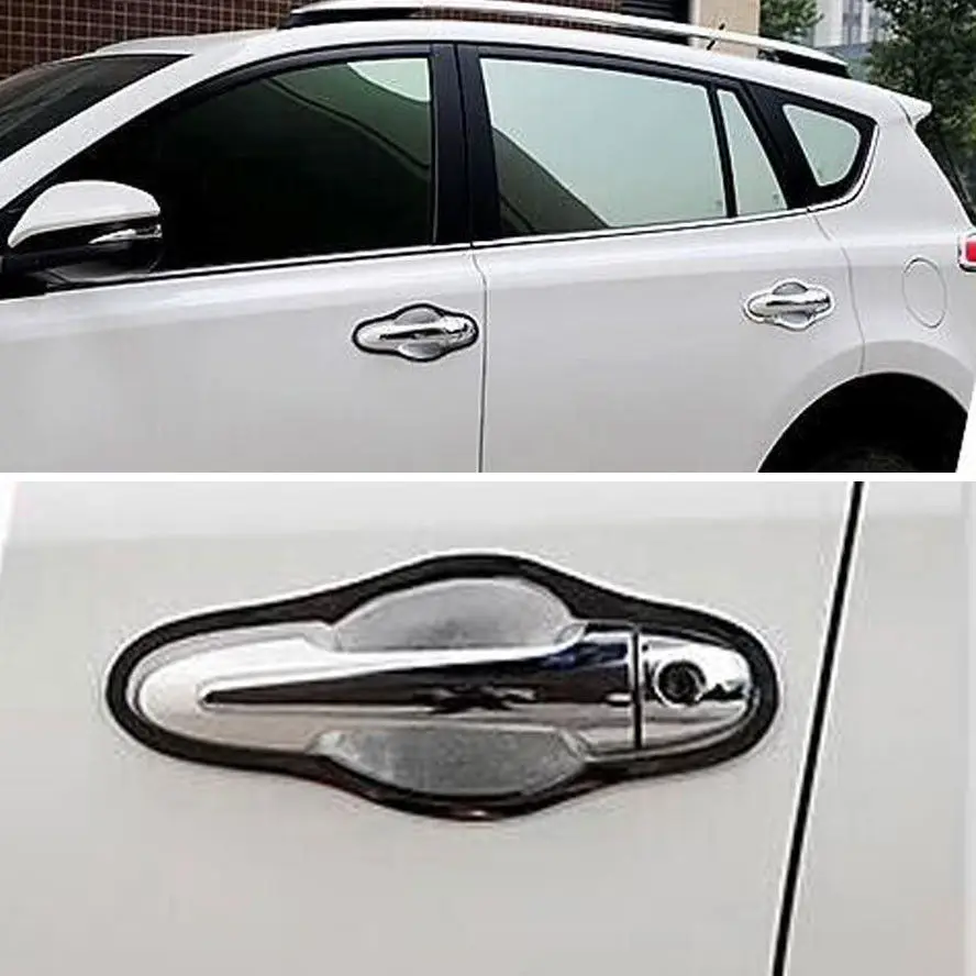 Подходит для Toyota RAV4 2013 2014 2015 8 шт. хромированные чехлы из АБС пластика боковых