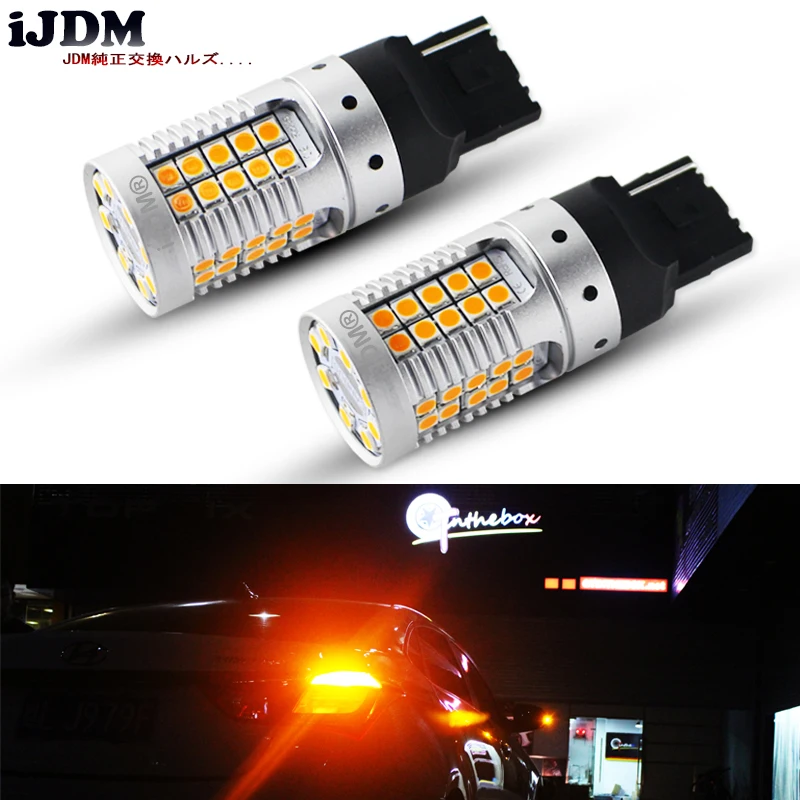 (4) Canbus No Hyper Flash Янтарный Желтый 7440 W21W WY21W T20 светодиодный Сменные лампы для авто