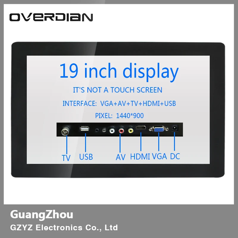 19 дюймов/19 &quotVGA/HDMI/TV/AV/USB интерфейс Промышленный контроль ЖК дисплей без