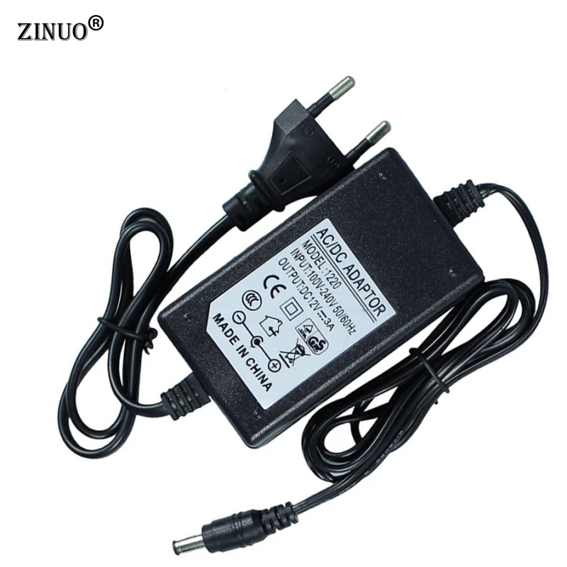 ZINUO DC12V 3A 4A 5A 6A 10A адаптер питания Трансформатор питания зарядное устройство конвертер с кабелем AU US UK EU разъем для светодиодной ленты CCTV