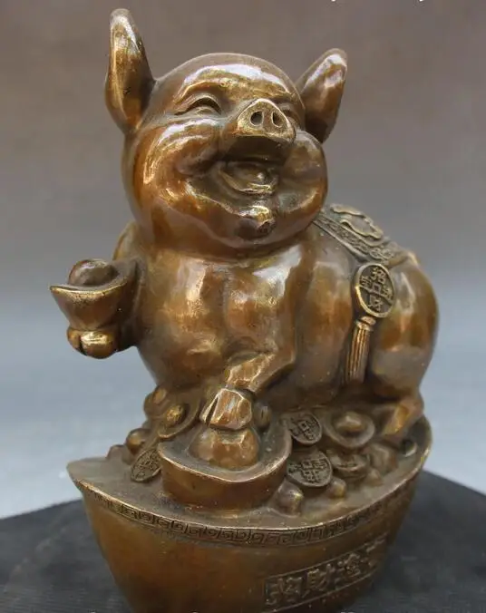 9 &quotКитайский Фэншуй Бронзовая фигурка для привлечения богатства Yuanbao зодиака