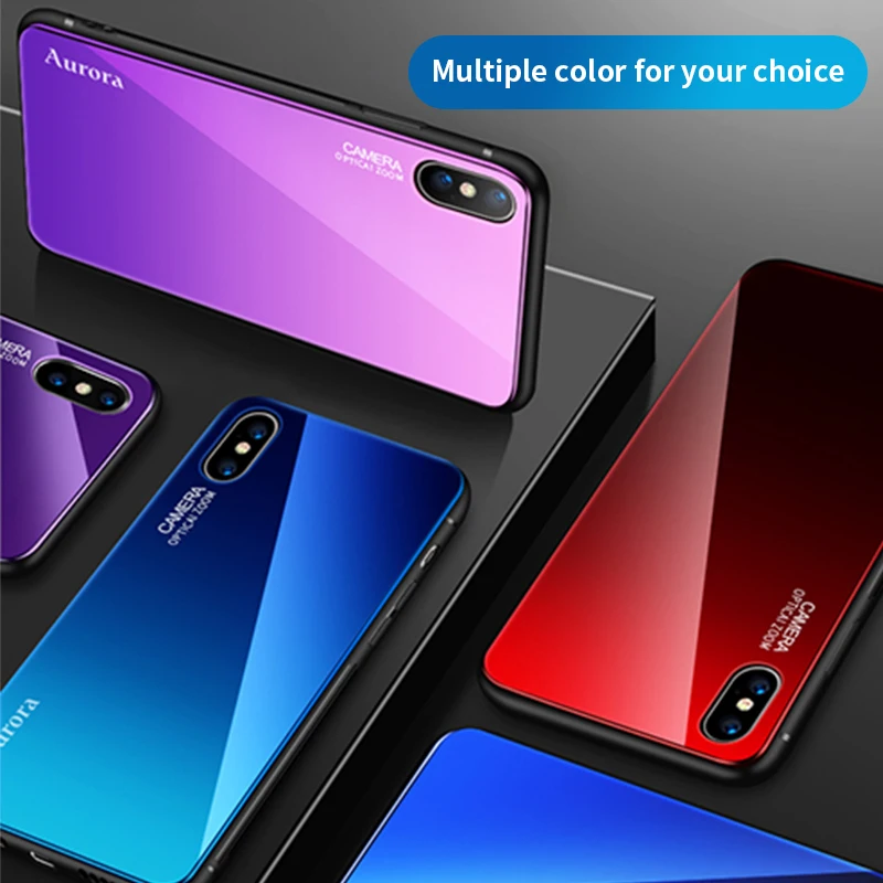 Чехол Essager из градиентного стекла для iPhone X, 10, 8, 7, 6, 6 S, S Plus, роскошная задняя крышка из закаленного стекла для iPhone 8 plus, 7 plus, чехол, Fundas
