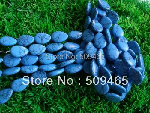 15&quot long 30x20mm oval blue with black stripe turquoise loose strand beads wholesales &amp retails free shipping_TUL011 | Украшения и
