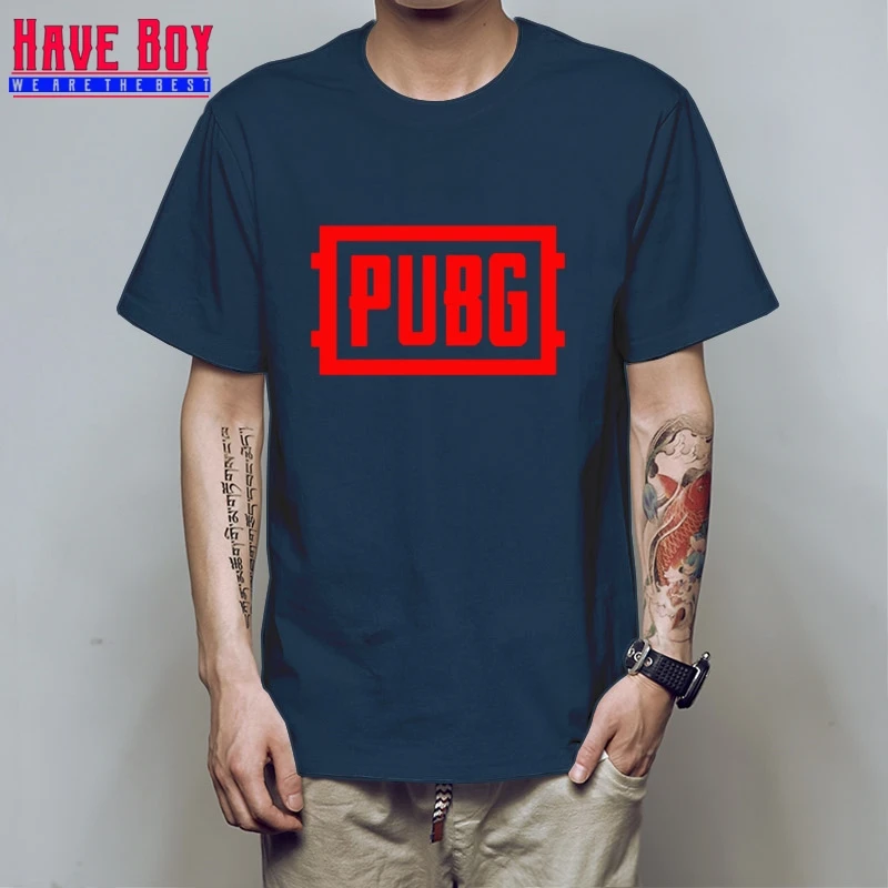 navy red PUBG/игрок UNKNOWN'S BATTLEGROUNDS футболка подарок для фанатов игры мальчик друг подарок короткий рукав PUBG футболка S Горячая игра концепция HB166 - Цвет: navy red