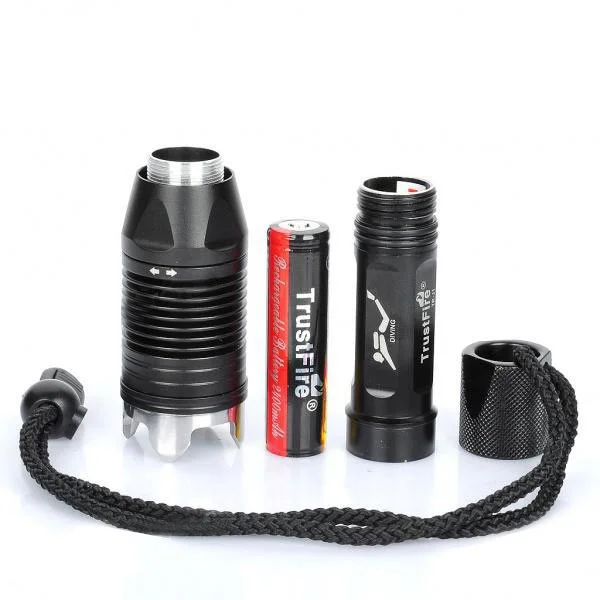 TrustFire J1 Cree XM L T6 900LM 4 Mode Белый светодиодный фонарик Дайвинг w/ремень (1x18650) 8% OFF|led diving
