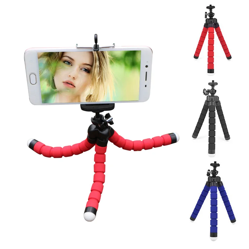 Гибкий мини штатив губка Осьминог с зажимом для телефона iPhone Xiaomi Huawei Smartphone Gopro