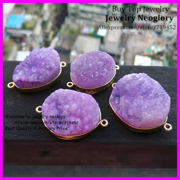 5 шт. Природный кристалл Druzy Кулон разъем друзовый кварц кластеры камень кулон