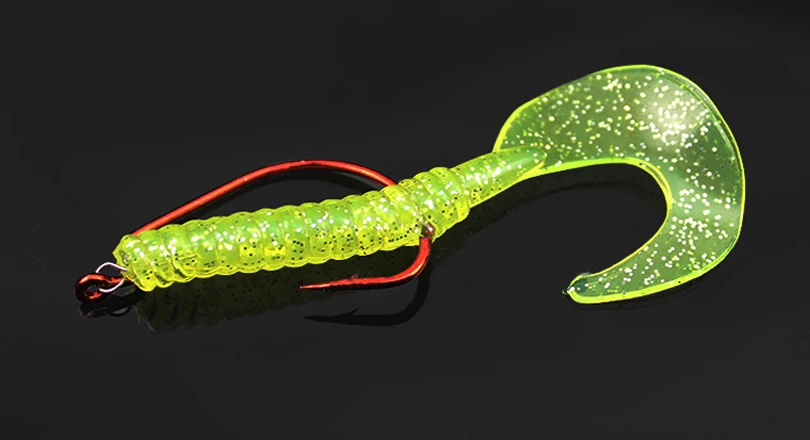 25 шт. рыболовные крючки красный окровавленный Кривошип офсетный крючок под червя