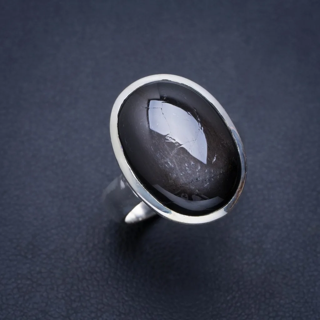 Уникальное кольцо из стерлингового серебра 925 пробы с натуральным кошачьим