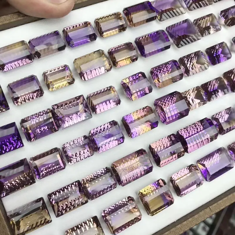 CSJ Real Natural ametrine loose gemstone bright concave cut Oct13*19mm 15.7ct fine jewelry with stone silver gold ring Diy | Украшения и