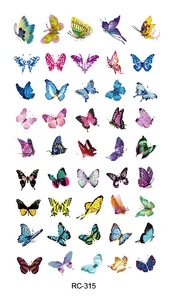 Rocooart RC-315 элементы бабочки DIY водостойкие временные татуировки наклейки красочные вспышки поддельные татуировки Taty Tatuaje для боди-арта