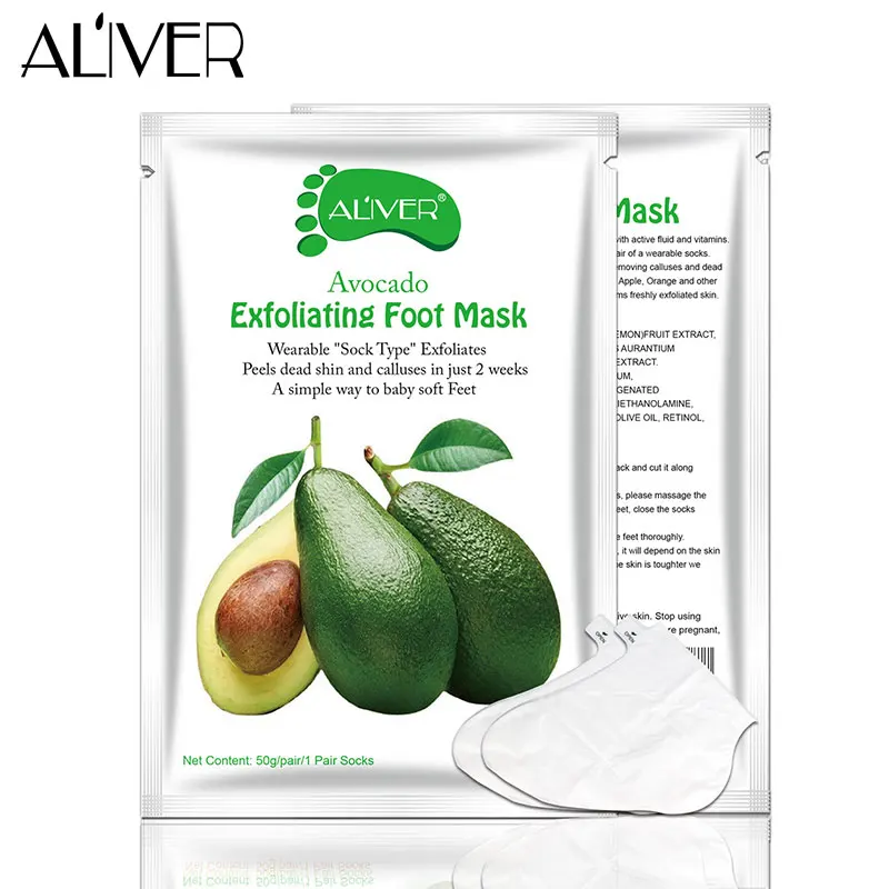 ALIVER Avoado отшелушивающая маска для ног удаляет мертвую кожу гладкой для уход за кожей ног 1 шт