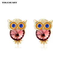 toucheart new brand crystal owl earrings for women vintage gold color earrings designs fashion jewelry animal earrings ser150084