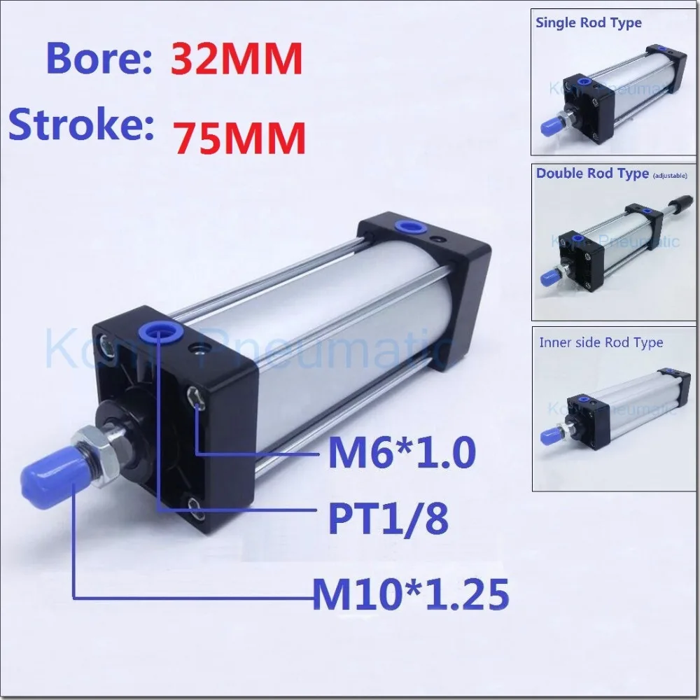 SC32 75 Стандартный пневматический поршень пневматического цилиндра 32 мм отверстие