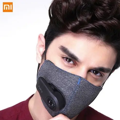 Xiaomi чисто анти-загрязнения воздуха спортивная маска с PM2.5 550 мАч перезаряжаемый фильтр Трехмерная структура отличная Очистка - Цвет: black