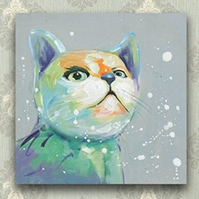 Картина маслом на холсте с изображением кошки для гостиной и спальни | Дом сад