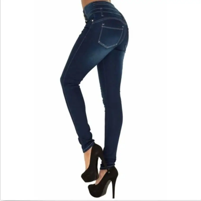 Pencil Dark Blue High Waist Jeans Women Skinny Ripped Denim Trousers Fashion For Stretch Pants 7 |