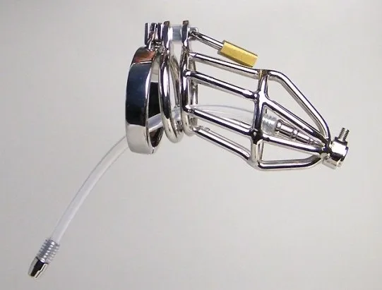 Новейшие мужские Нержавеющая сталь клетка для члена пениса кольцо целомудрия