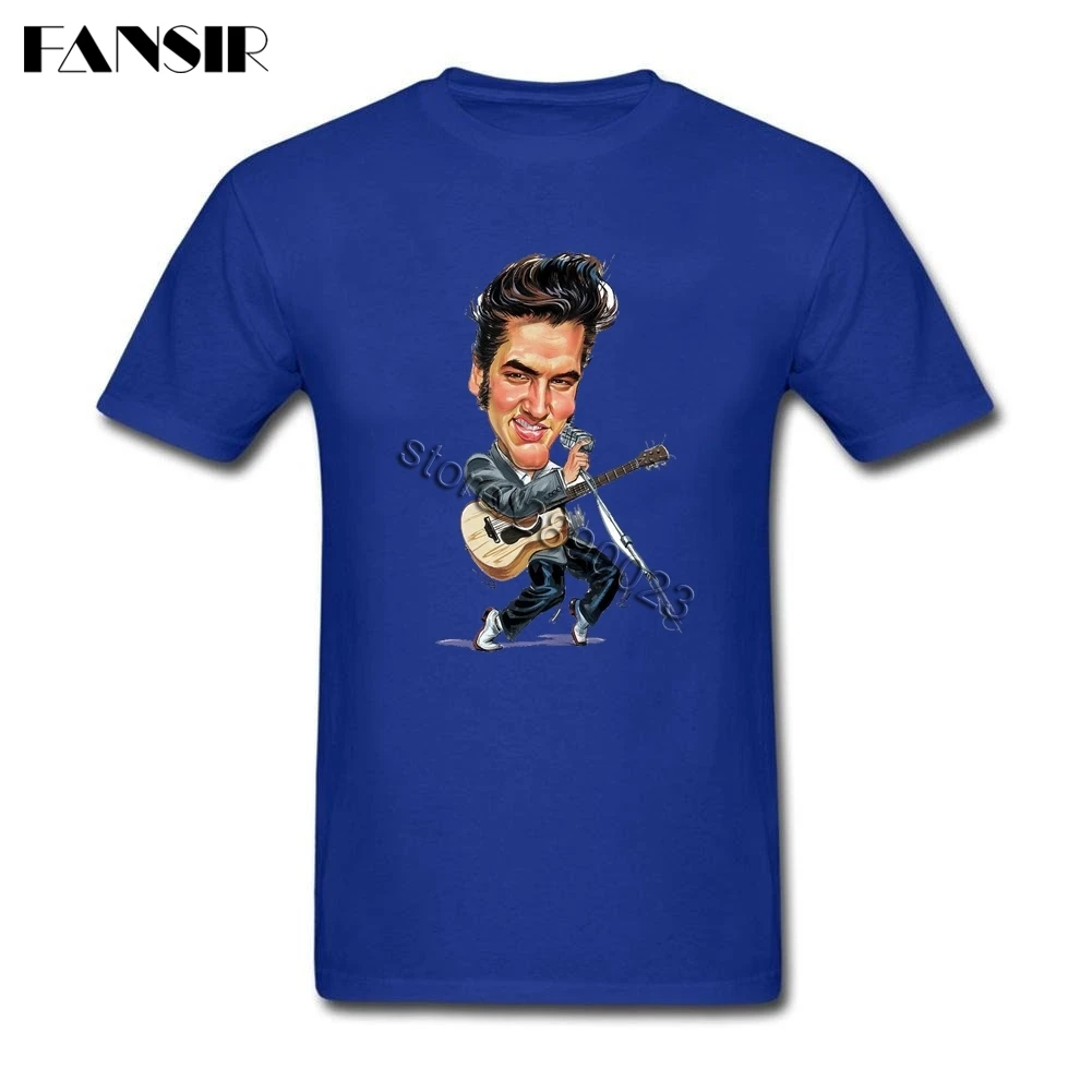 Fashion Elvis Presley Tshirt Homme Short Sleeve Organic Cotton Men Shirt Streetwear Big Size | Мужская одежда