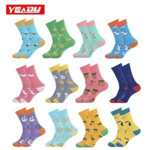 YEADU 2019 новые женские носки, Харадзюку, хлопок, милый Единорог, сумасшедший, счастливый, мультфильм, розовый, милый, смешной, новинка, каваи, Солт для девочек