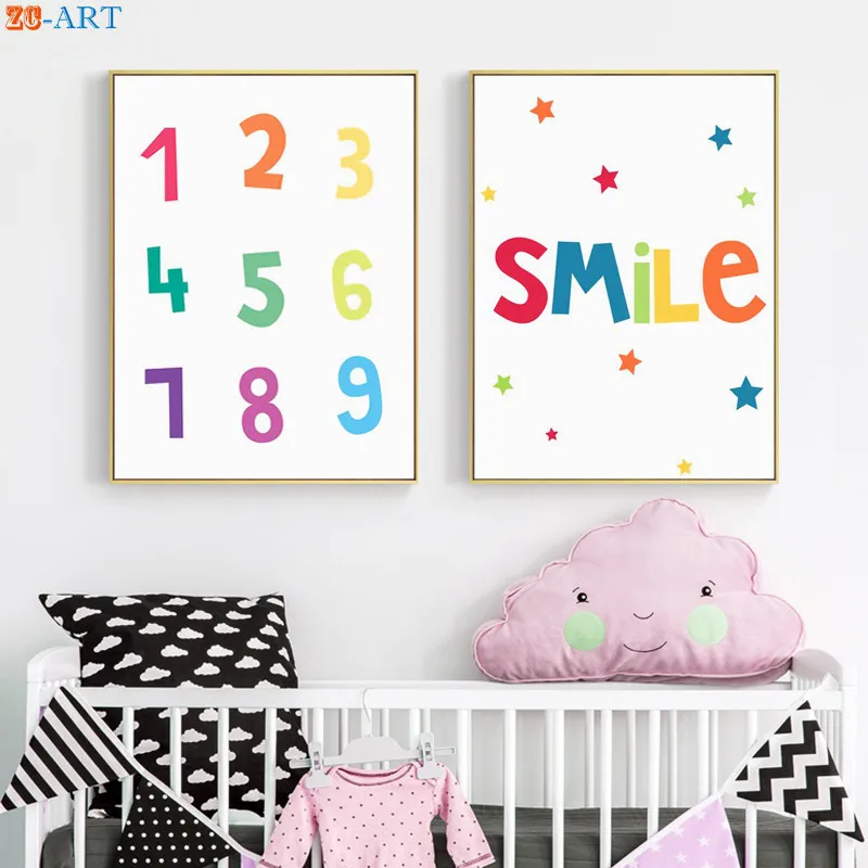 Номерные печати цитаты плакаты картины холста цветной настенное искусство декор детской комнаты картинки украшение.