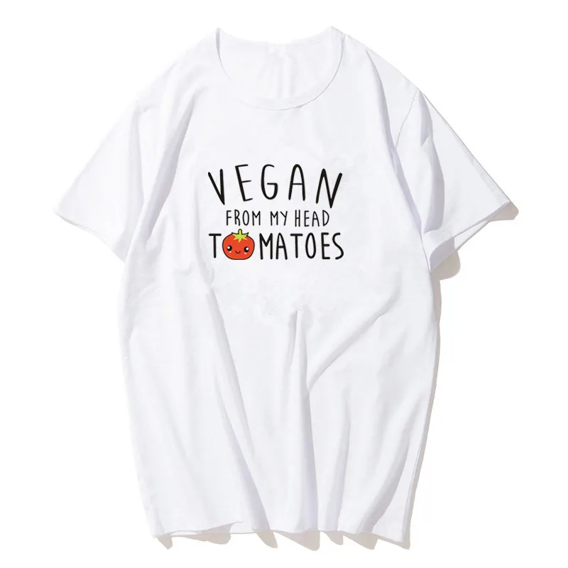 Новинка Vegan женская футболка с надписью My Head Tomatoes забавная унисекс коротким