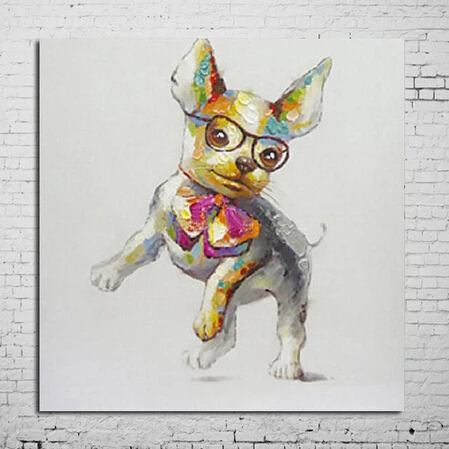 

Canvas Painting Abstract Poster Oil Painting High Quality Animal Art Pictures Wall Art on Canvas for Home Decoration Lovely Dog