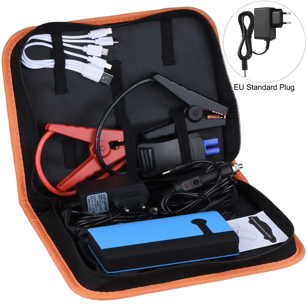 EU Standard Plug 9000 mAh автомобильный стартер 500A аварийный аккумулятор автомобиля 12 V Авто наружный автомобильный аккумулятор многофункциональный автомобильный усилитель Банк питания - Цвет: EU Standard Plug