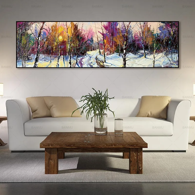 wall picture art landcape print trees Posters Painting decoration for living room no frame canvas painting | Дом и сад