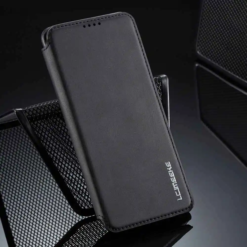 Черный Кожаный флип-чехол на магните для huawei P30 P20 Pro P30 Lite с держатель для карт кошелек Чехол huawei P30 P20 чехол для ПК Жесткий Чехол Для Телефона - Цвет: Черный